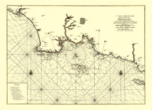 old nautical map of southern brittany