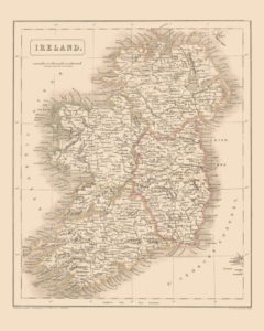 ireland vintage map reproduction