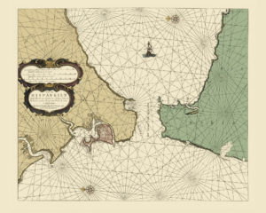 old nautical map gibraltar