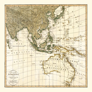 vintage map reproduction australia south east asia